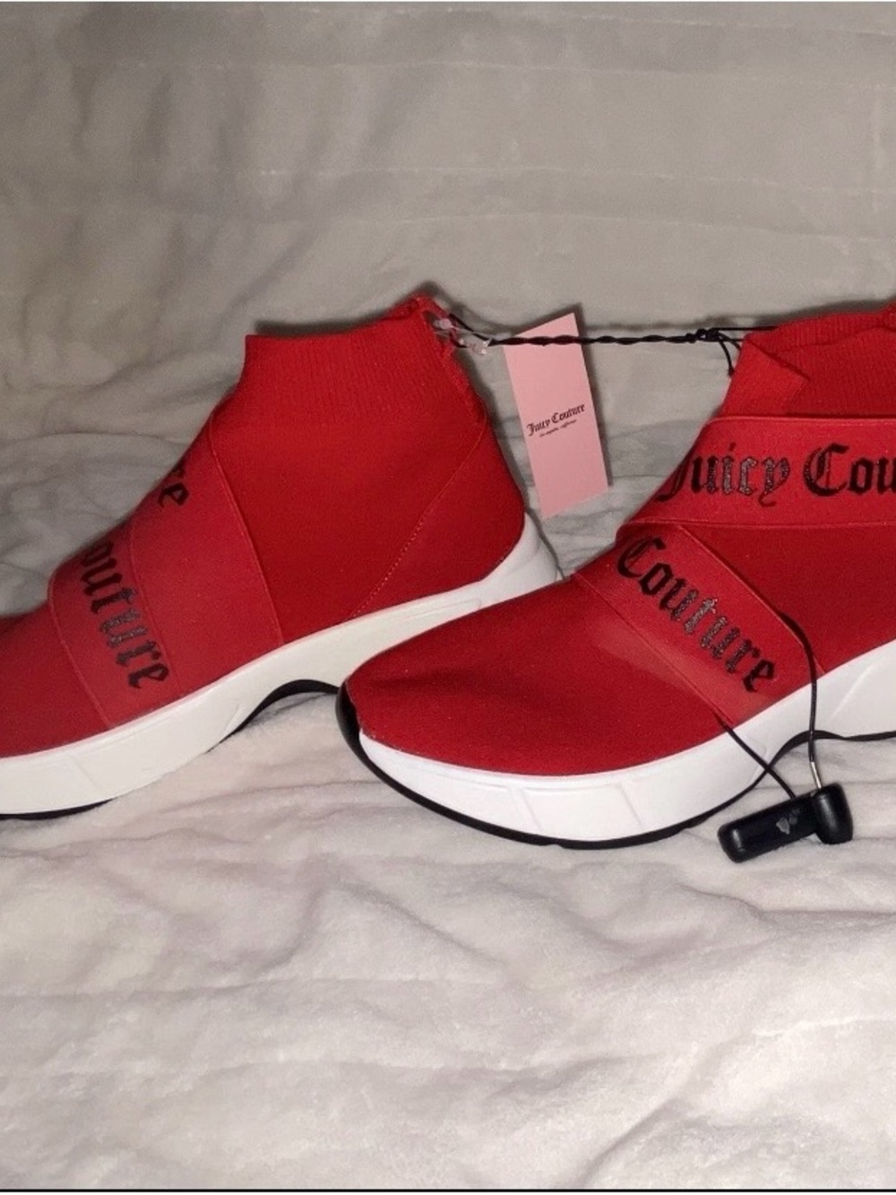 Juicy Couture Red High-Top Slip-On Sneakers